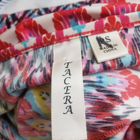 Tacera Shift Dress Petite Small Pink Chevron Print Boho Maximalist - Picture 9 of 10